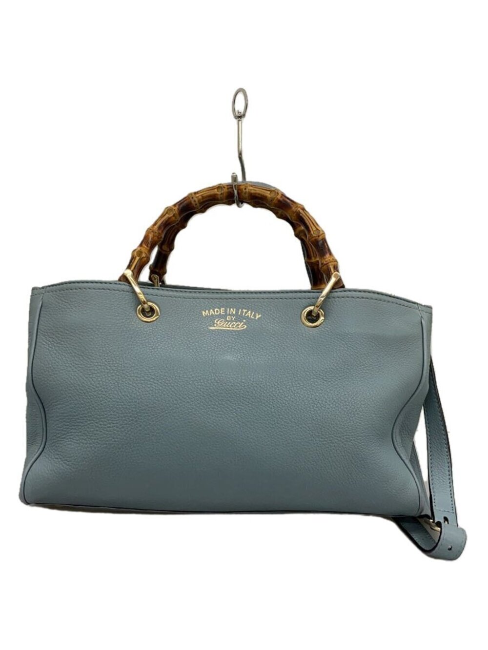 Gucci Handbag Bamboo Shopper Leather Blue